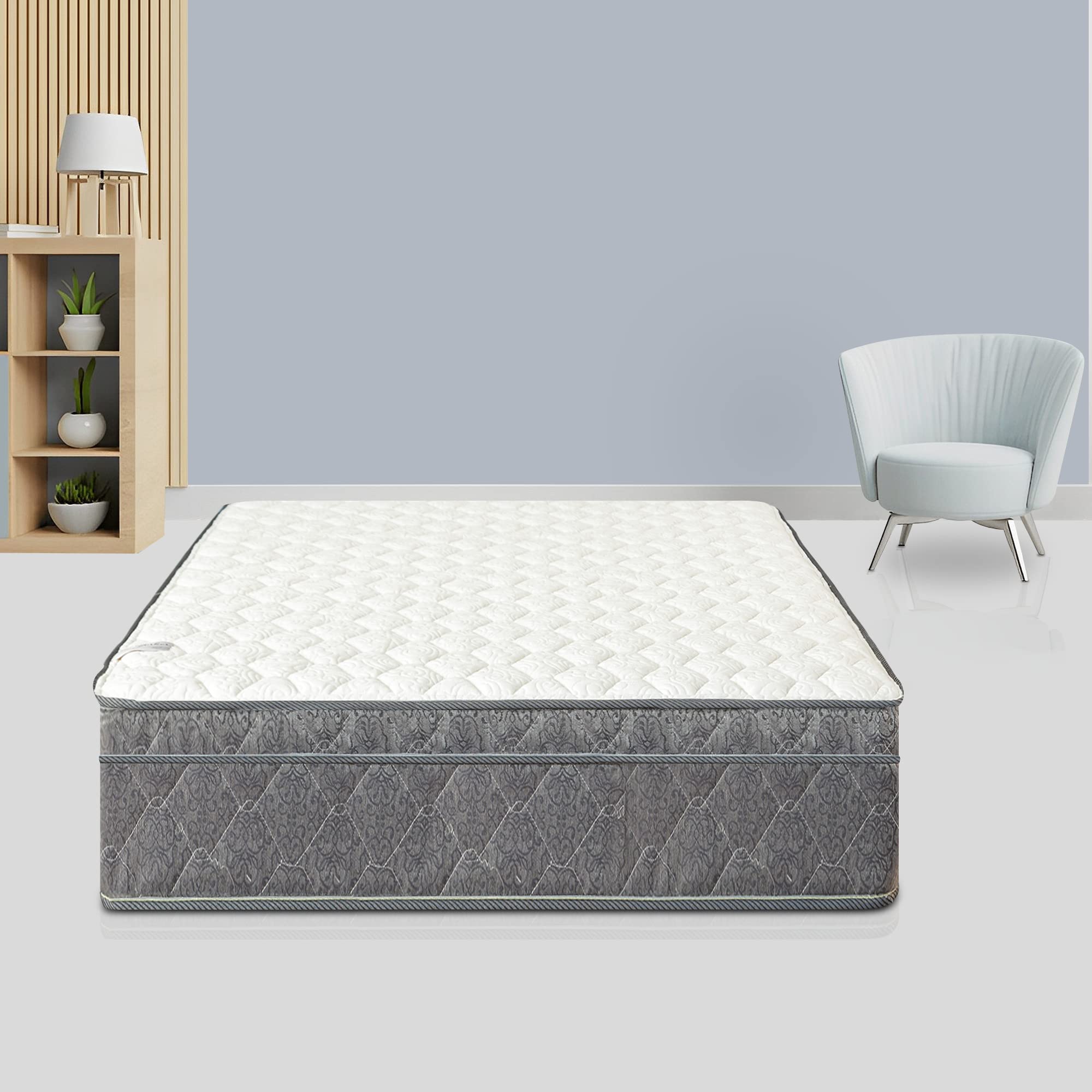 Greaton 10 Inch Foam Encased Mattress with Eurotop, Comfy, and Soft Plush Mattresses Provide Soothing Sleep, Complete Body Support, and Pressure Relief, Full XL