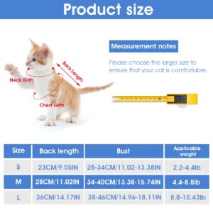 Molain Cat Professional Recovery Suit for Abdominal Wounds or Skin Diseases, After Surgery E-Collar Alternative for Cats Anti Licking Pajama Suit Kittens Surgery Recovery Suit (Blue, M Size)