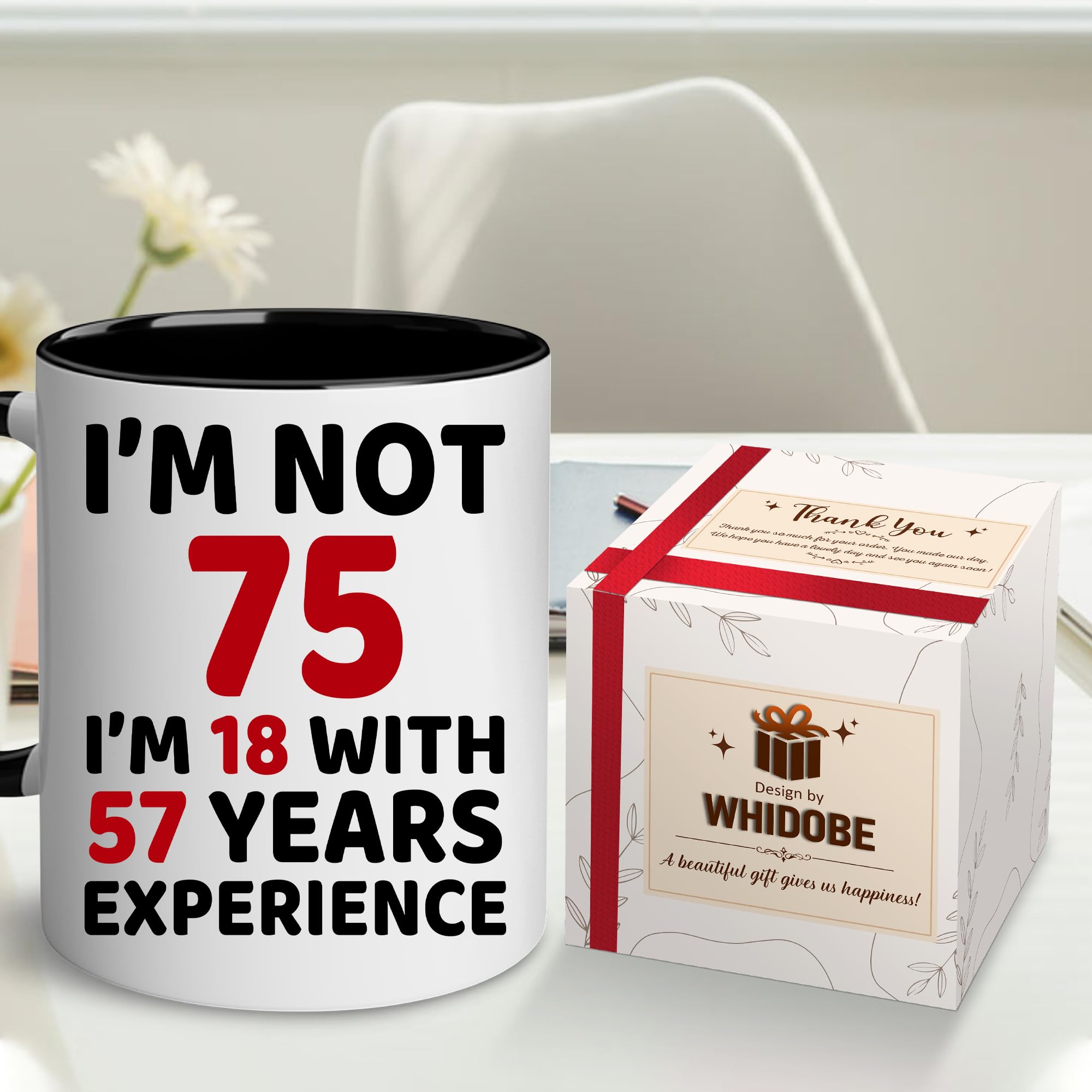 WHIDOBE 75th Birthday Gifts for Women, Men, Dad, Mom - 1949 Birthday Gifts for Women, 75 Years Old Birthday Gifts Coffee Mug for Wife, Friend, Sister, Her, Him, Brother, Colleague, Coworker, Christmas