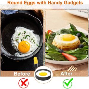 Egg Ring 2.9 inch, Egg Rings for Frying Eggs and Egg McMuffins, Egg Mold for Breakfast Sandwiches, Egg Rings for Griddle, Egg Circle Mold, Round Egg Shaper Mold, 2 Pack by YomiFamily