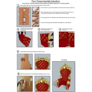 Beistle 7' 1.75" x 3' 9.25" Corrugated Cardboard Three Dimensional Throne for Prom Night Photo Booth Prop, Includes Easel