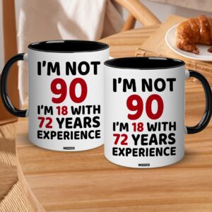 WHIDOBE 90th Birthday Gifts for Women, Men, Dad, Mom - 1934 Birthday Gifts for Women, 90 Years Old Birthday Gifts Coffee Mug for Wife, Friend, Sister, Her, Him, Brother, Colleague, Coworker, Christmas