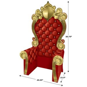 Beistle 7' 1.75" x 3' 9.25" Corrugated Cardboard Three Dimensional Throne for Prom Night Photo Booth Prop, Includes Easel