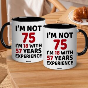 WHIDOBE 75th Birthday Gifts for Women, Men, Dad, Mom - 1949 Birthday Gifts for Women, 75 Years Old Birthday Gifts Coffee Mug for Wife, Friend, Sister, Her, Him, Brother, Colleague, Coworker, Christmas