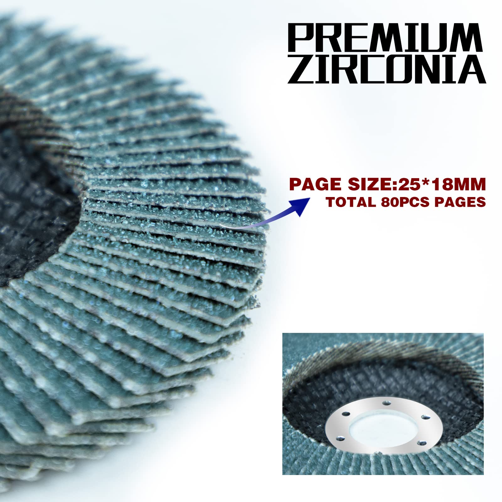 Sali 100 Pack Zirconia Flap Disc 40 Grit 4.5" x 7/8-Inch Sanding Disc Bevel Type #29 Premium and Industrial Grade Angle Grinder Grinding Wheel High Performance Edge Grinding