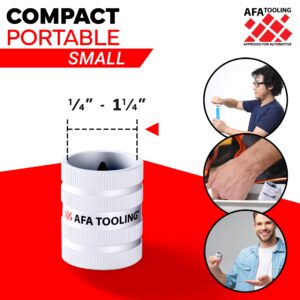 AFA Tooling - Inner/Outer Pipe Reamer for 1/4" to 1-1/4" Pipes, Deburring Tool with Inner & Outer Cones for Smoothing & Reaming Copper, Stainless Steel, PVC, Metal & Aluminium - Plumbing Tool