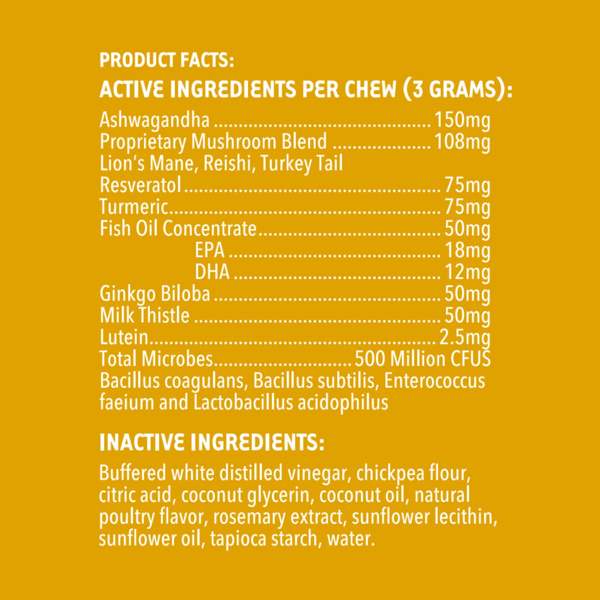 iHeartDogs Senior Super 7 Daily Dog Multivitamin - 7-in-1 Vitamin for Dogs Supports Anti-Aging with Antioxidants, Probiotics, Lion's Mane, Turkey Tail, & Ashwagandha for Longevity & Cognitive Boost