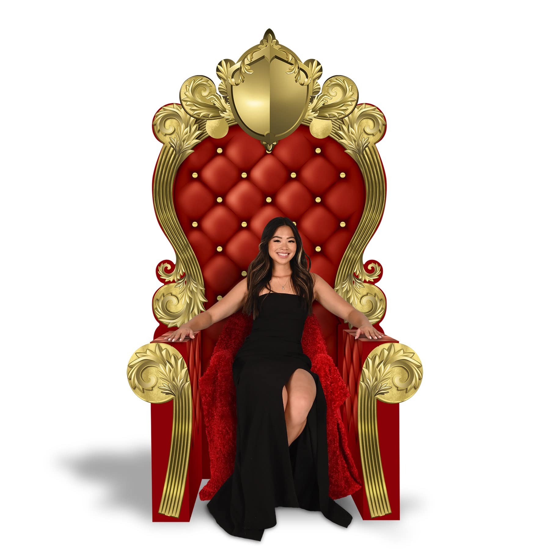 Beistle 7' 1.75" x 3' 9.25" Corrugated Cardboard Three Dimensional Throne for Prom Night Photo Booth Prop, Includes Easel