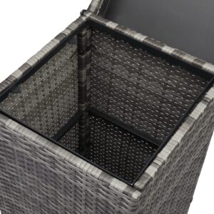 Henf 24-Gallon Outdoor Rattan Trash Can Wicker Waste Basket with Lid, Corner Wastebasket Trash Bin w/Sturdy Metal Frame for Poolside Backyard Patio Kitchen