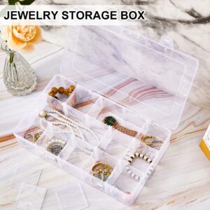 15 Large Grids Storage Container 11 x 6.7 x 2.2in Plastic Washi Tape Organizer Clear Craft Box with Removable Divider Clear Compartment Jewelry Box Organizer for Beads Crafts Fishing Tackles(7 Pcs)