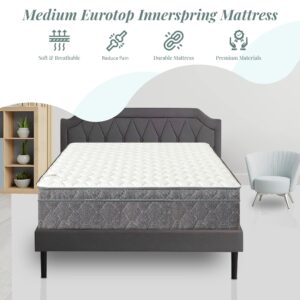 Greaton 10 Inch Foam Encased Mattress with Eurotop, Comfy, and Soft Plush Mattresses Provide Soothing Sleep, Complete Body Support, and Pressure Relief, Full XL