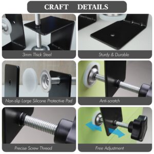 Large Drawer Front Panel Installation Clamps Cabinet Hardware Jig C Clamps 3mm Thicker Drawer Drill Hole Guide U Clamp with Big Silicone Protective Pads(4 Pack)