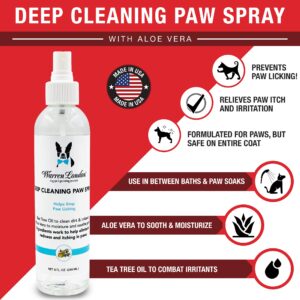 Warren London Deep Cleaning Paw Soak | Soothing Itchy Paw Relief for Dogs with Seaweed, Tea Tree Oil, & Aloe Vera | Anti Licking for Dogs Paws | 5 Minute Paw Spa Service at Home | Tablets & Spray