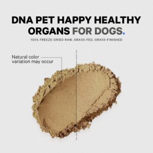 DNA PET Happy Healthy Organs & Glands Supplement for Dogs, Freeze-Dried Raw Grass-Fed Beef Liver Heart Kidney Spleen Pancreas Bone Marrow, Bovine Thymus Multi Organ Powder, Canine Vitamins, 3 oz