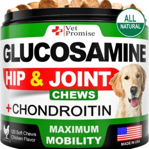 Glucosamine for Dogs - Hip and Joint Supplement for Dogs - Glucosamine Chondroitin for Dogs - Dog Joint Pain Relief - MSM - Hemp Oil - Advanced Support Dog Joint Supplement Health - 120 Mobility Chews