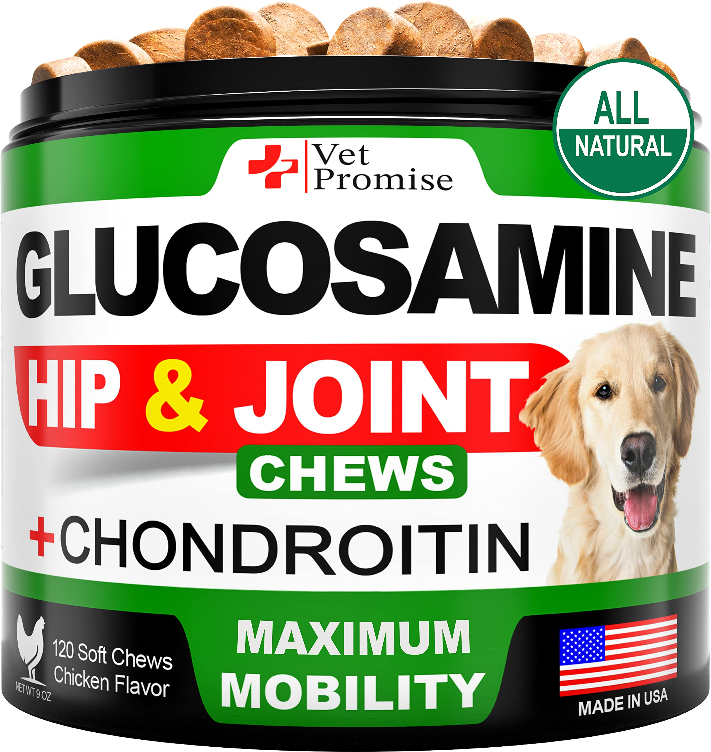 Glucosamine for Dogs - Hip and Joint Supplement for Dogs - Glucosamine Chondroitin for Dogs - Dog Joint Pain Relief - MSM - Hemp Oil - Advanced Support Dog Joint Supplement Health - 120 Mobility Chews