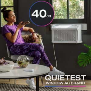 GE Profile ClearView Inverter Window Air Conditioner Unit, 10,300 BTU, U-Shaped Adjustable Depth, Energy Efficient Cooling up to 450 sq ft., Ultra Quiet, SMART Home Capable, Includes Remote, White