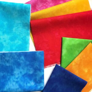 Misscrafts Quilting Fabric 100% Cotton Craft Fabric Bundle Squares Fat Quarters Multicolored for Patchwork DIY Sewing Scrapbooking (8 Pieces, Tie-dye, 20x25cm)