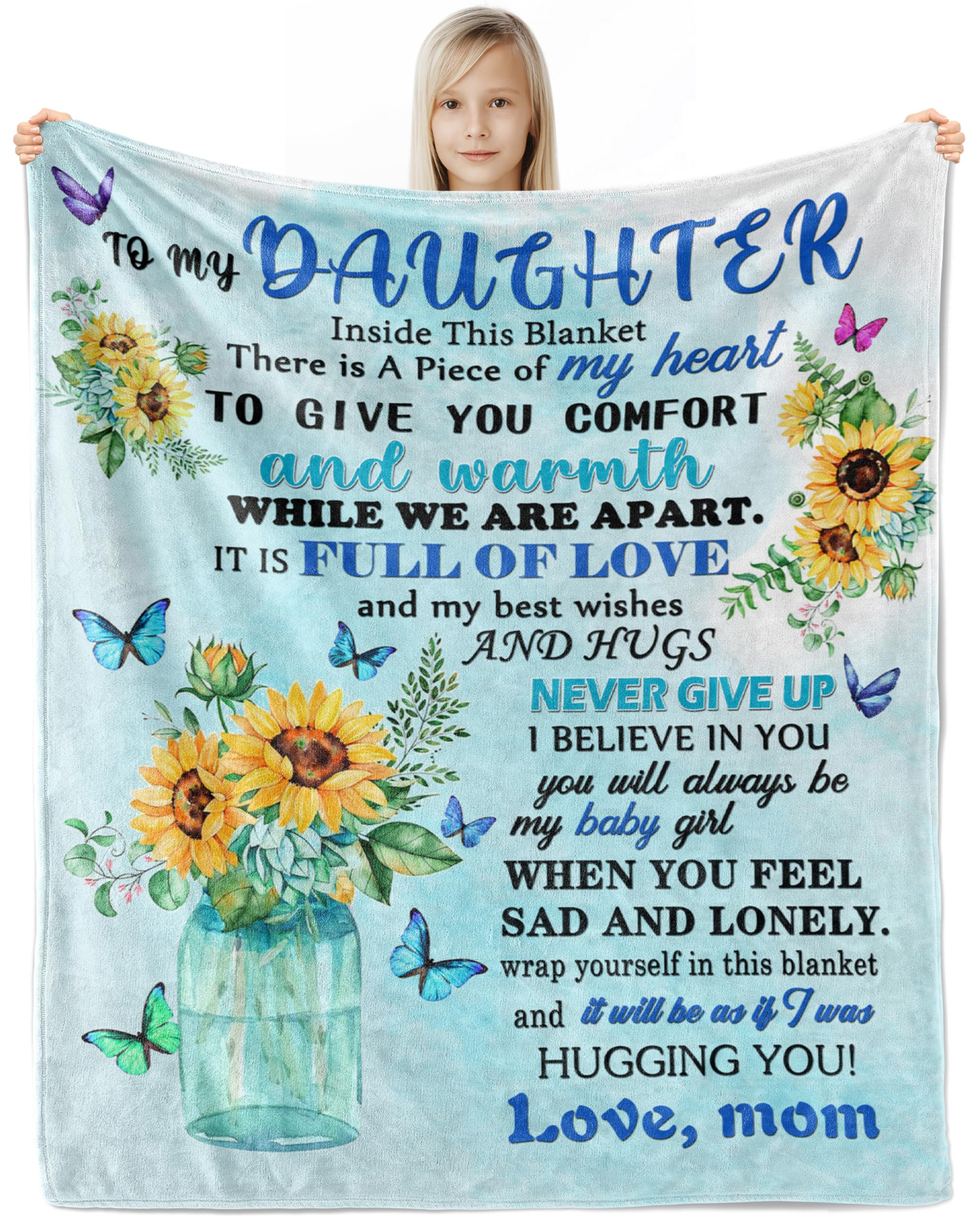 Wotail Daughter Gifts from Mom, Daughter Gifts, Gifts for Daughters Adult, Gift for Daughter, Gifts for Daughter, Ddaughter Blanket from Mom 40" X 50"