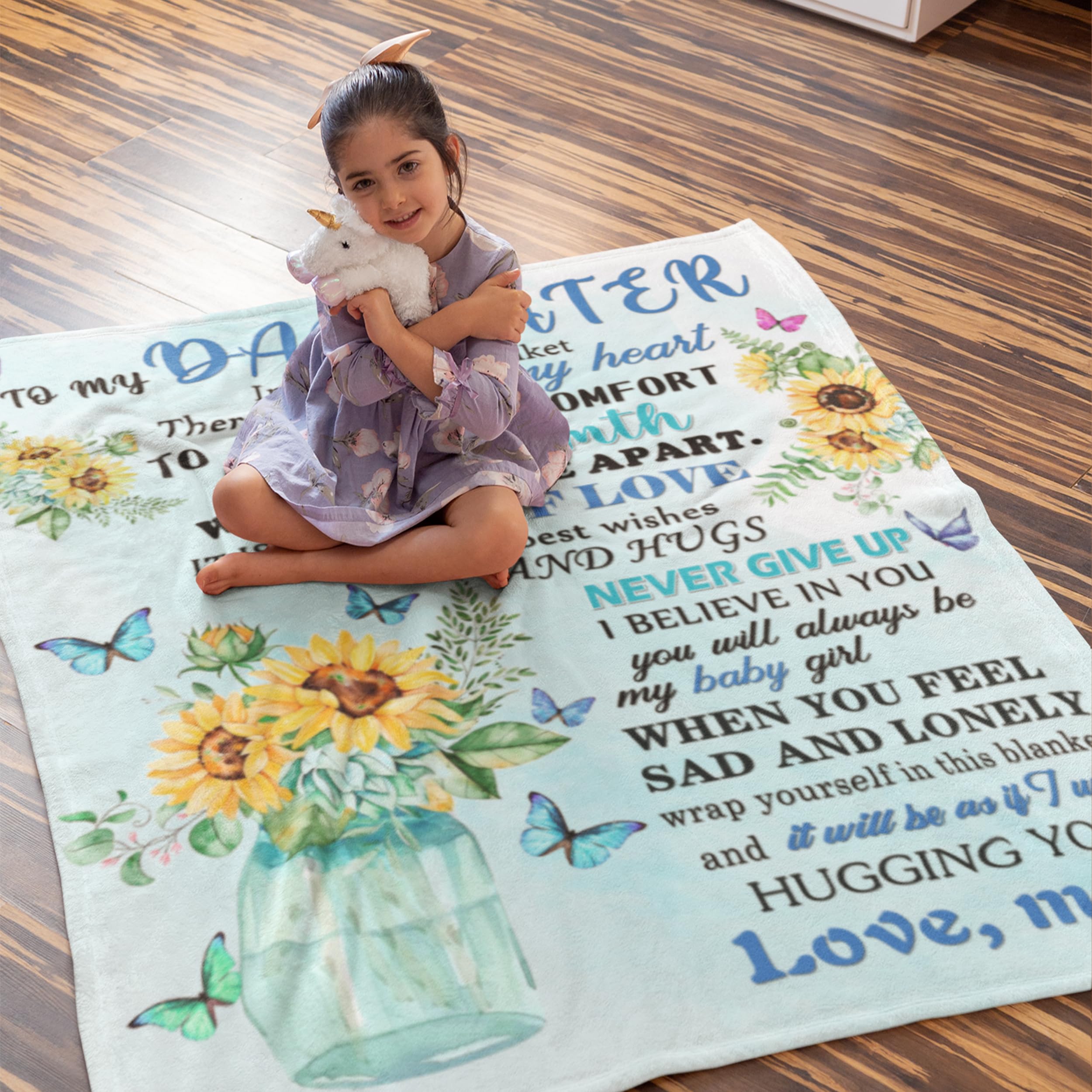 Wotail Daughter Gifts from Mom, Daughter Gifts, Gifts for Daughters Adult, Gift for Daughter, Gifts for Daughter, Ddaughter Blanket from Mom 40" X 50"