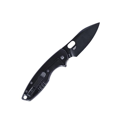 CRKT Pilar III EDC Folding Pocket Knife: Compact Everyday Carry, Black Blade with Finger Choil, Thumb Slot Open, G10 Handle, Reversible Pocket Clip 5317K