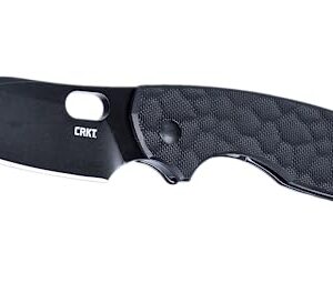 CRKT Pilar III EDC Folding Pocket Knife: Compact Everyday Carry, Black Blade with Finger Choil, Thumb Slot Open, G10 Handle, Reversible Pocket Clip 5317K