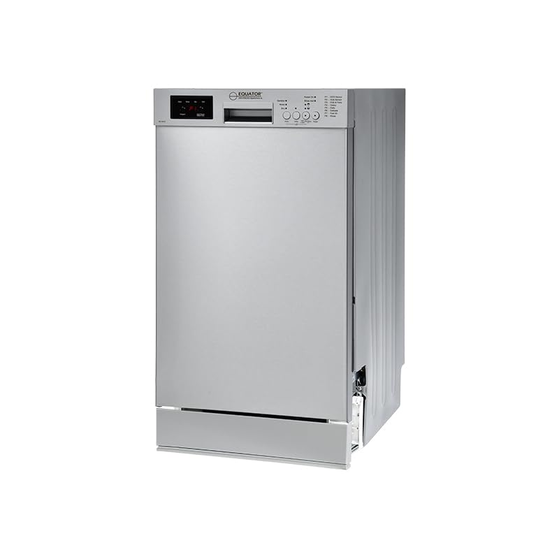 Equator 18 in Dishwasher 10 place+Wine Rack 3.4g QUIET 51 dB 110V E-Star ADA in Silver