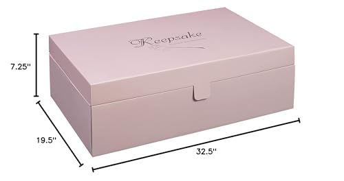 Foster-Stephens Wedding Dress Preservation Kit | Stylish Wedding Gown Garment Storage Box | Closet Storage Organizer for Quilts, Gowns, Dresses, Family Heirlooms | Pink, Extra-Large