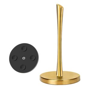 t0sshps paper towel holder, gold paper towel holder, kitchen paper towel holder countertop with suction cups,kitchen paper towel holder made of stainless steel brushed gold paper towel holder vertical