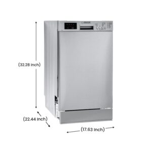 Equator 18 in Dishwasher 10 place+Wine Rack 3.4g QUIET 51 dB 110V E-Star ADA in Silver