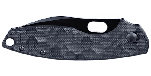 CRKT Pilar III EDC Folding Pocket Knife: Compact Everyday Carry, Black Blade with Finger Choil, Thumb Slot Open, G10 Handle, Reversible Pocket Clip 5317K