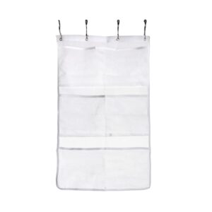 cchude hanging mesh pockets shower storage bags bathroom hanger pouch shampoo holder bags travel hanging toiletry bag bath organizer pouch with 4 pcs metal buckles