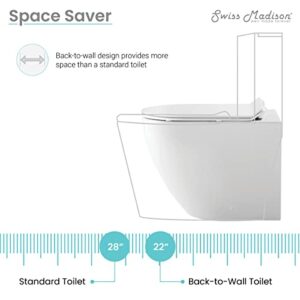 St. Tropez Back to Wall Concealed Tank Toilet Bowl, Black Hardware