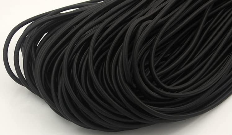 LIUSM 1/8-Inch (3mm) 10 Yards Black Heavy Stretch Round String Elastic Cord for DIY Crafting Sewing