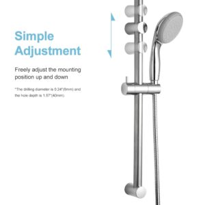 OFFO Shower Slide Bar 24 Inches Adjustable Installation Distance 18-24 Inches with 360° Adjustable Handheld Shower Head Holder for Bathroom, Screw Wall Mounted, Chrome Finish