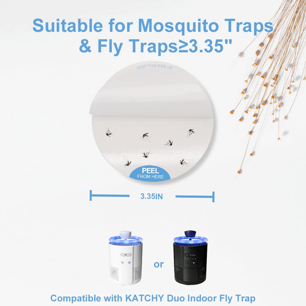 28PCS Mosquito Trap Refill Glue Boards Compatible with Katchy Duo Indoor Fruit Fly Trap, 3.35" Mosquito Lamp Refillable Glue Pads Fits Many Models Indoor Mosquito Killer Bug Catcher