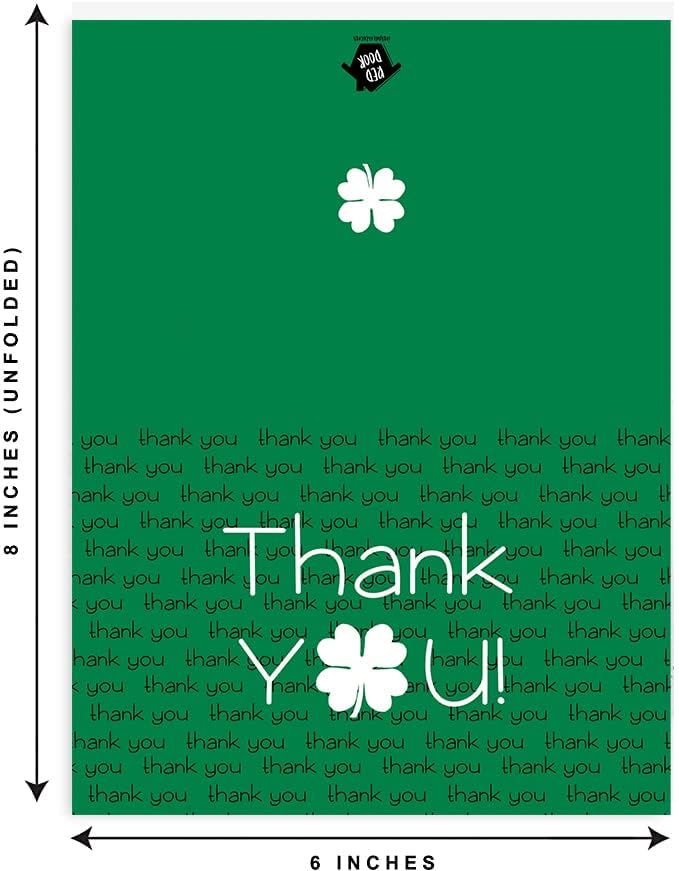 Red Door Inspirations Green Thank You Cards Perfect for St. Patrick's Day Thank You Cards or 4H Thank You Cards. Pack of 10 cards and 10 envelopes (Thank You Cards Green)