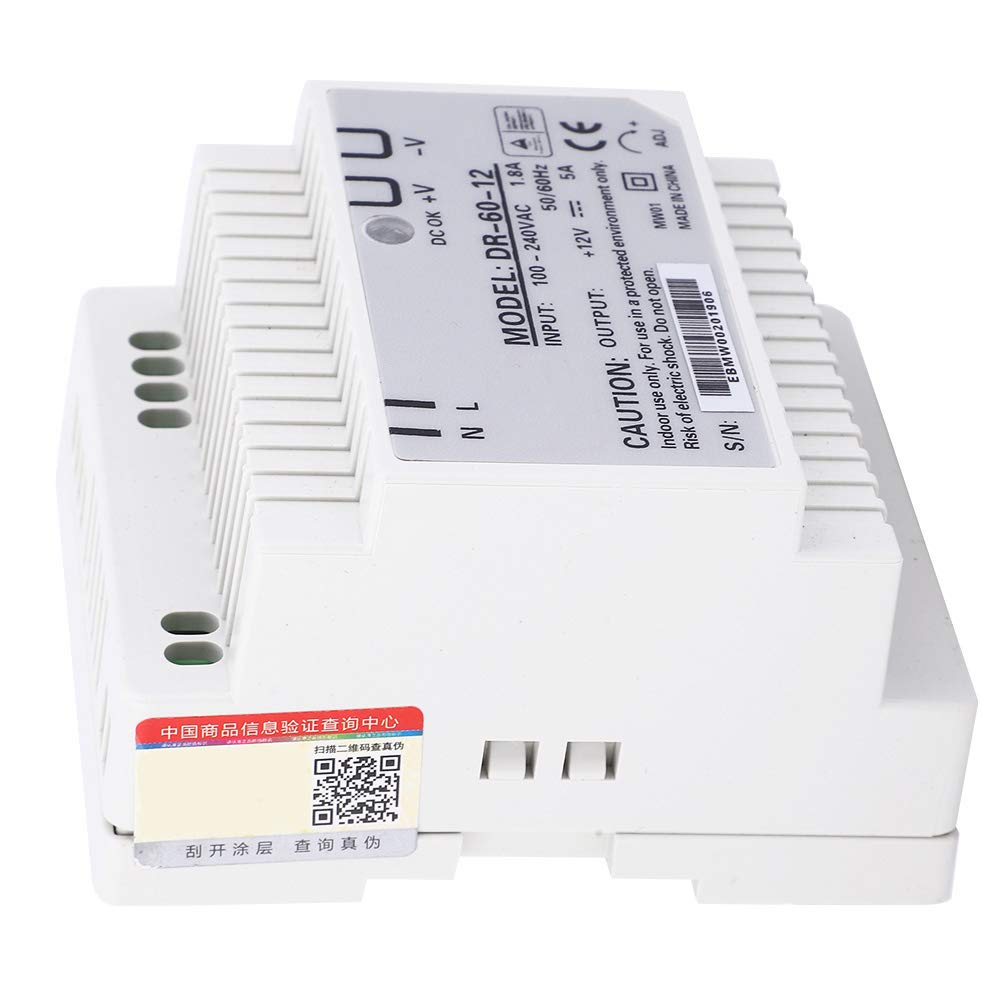 DR 60 12 DIN Rail Power Supply 100 240V 12V 5A 60W Single Output PWM Switching Electric Source Half Bridge Signal Sources Industrial Equipment