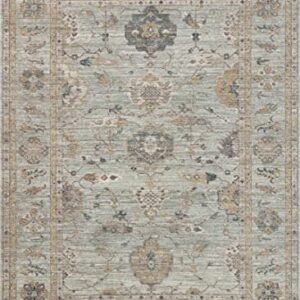 Loloi Magnolia Home by Joanna Gaines Millie Collection MIE-02 Sky/Gold 7'-10" x 10', .25" Pile Height, Area Rug