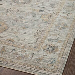 Loloi Magnolia Home by Joanna Gaines Millie Collection MIE-02 Sky/Gold 7'-10" x 10', .25" Pile Height, Area Rug