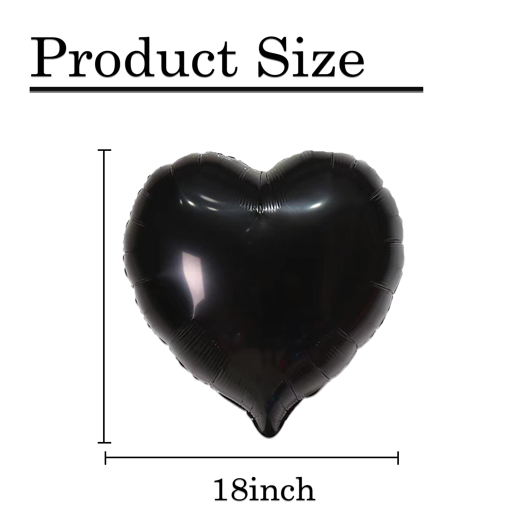 12Pcs Black Gold Silver Balloons for birthday Decorations,18'' Big Balloons for Graduation Wedding Anniversary Party New Years Decorations 2024, Love Heart Mylar Balloons Party Decorations