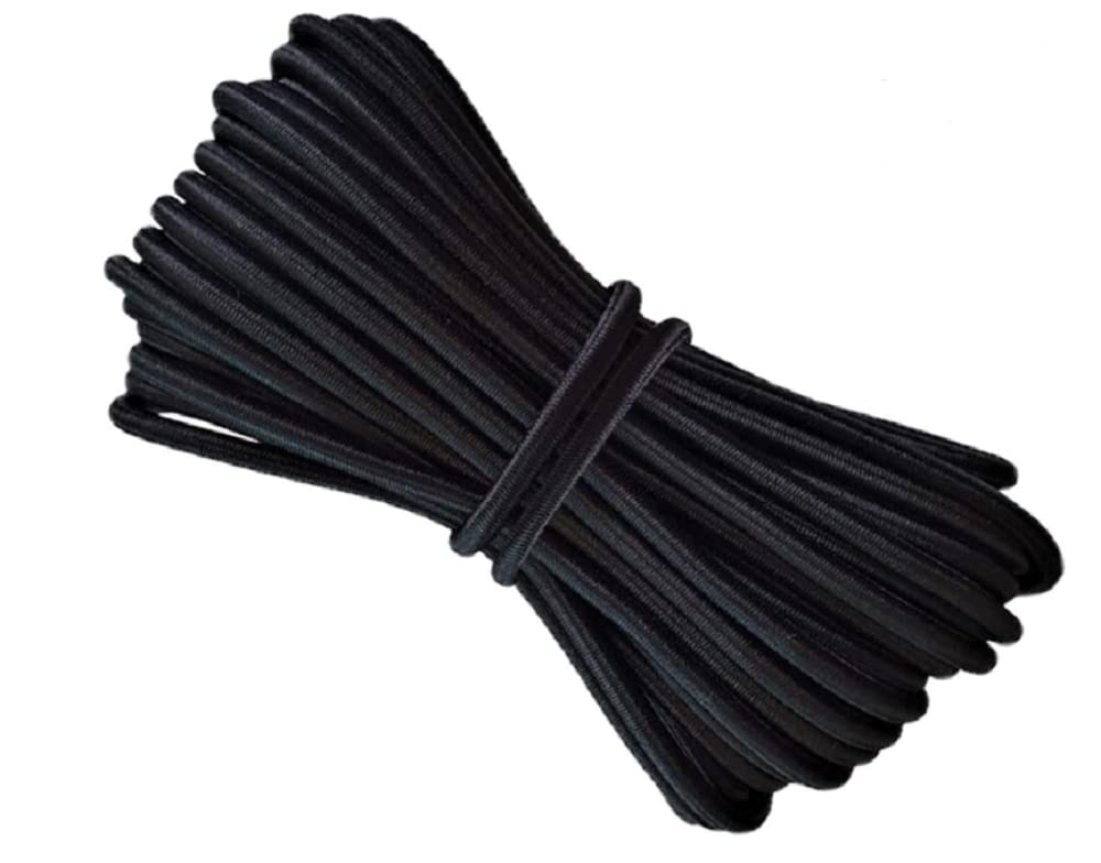 LIUSM 1/8-Inch (3mm) 10 Yards Black Heavy Stretch Round String Elastic Cord for DIY Crafting Sewing