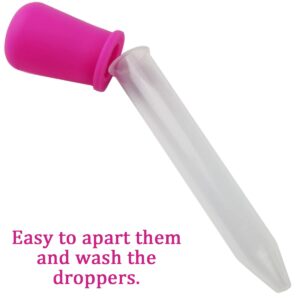 TIHOOD 60PCS Liquid Droppers with a Clean Brush, 5ml Silicone and Plastic Pipettes Transfer Eyedropper with Bulb Tip