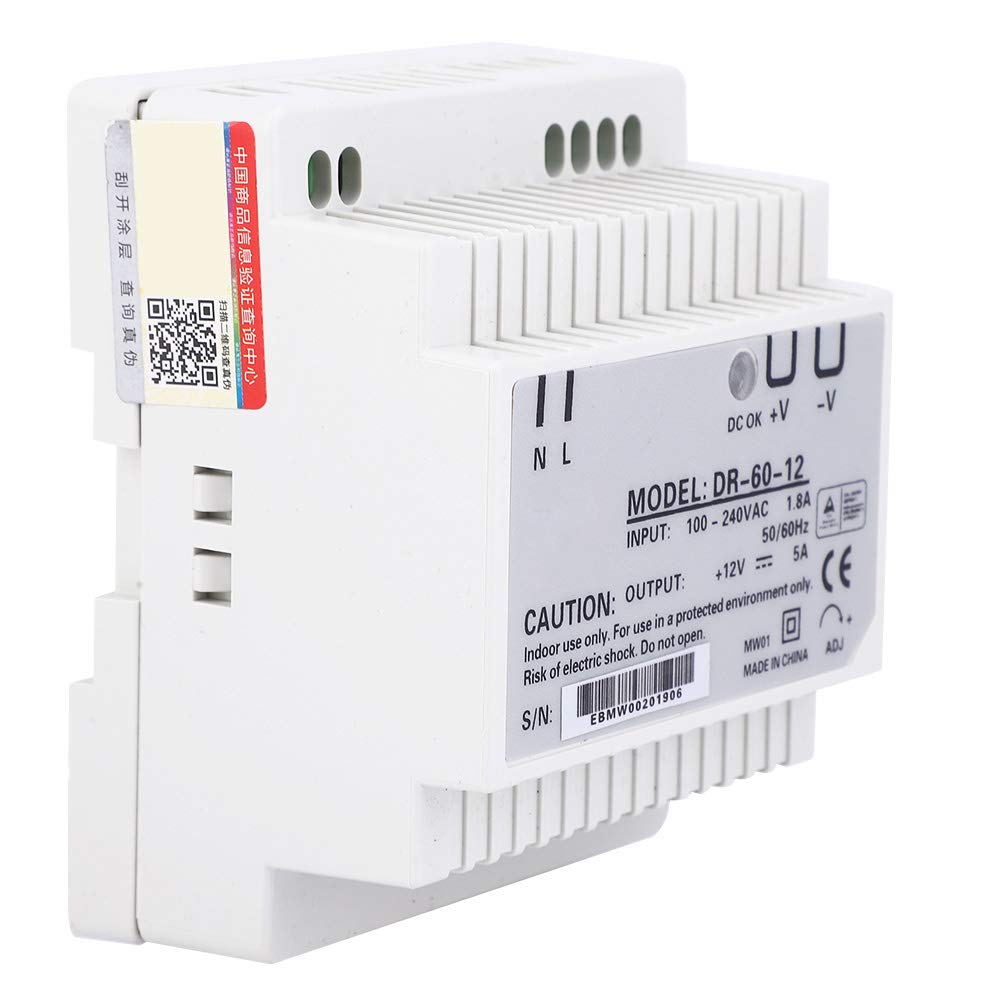 DR 60 12 DIN Rail Power Supply 100 240V 12V 5A 60W Single Output PWM Switching Electric Source Half Bridge Signal Sources Industrial Equipment