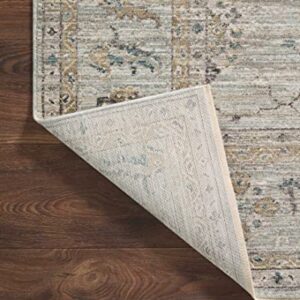 Loloi Magnolia Home by Joanna Gaines Millie Collection MIE-02 Sky/Gold 7'-10" x 10', .25" Pile Height, Area Rug