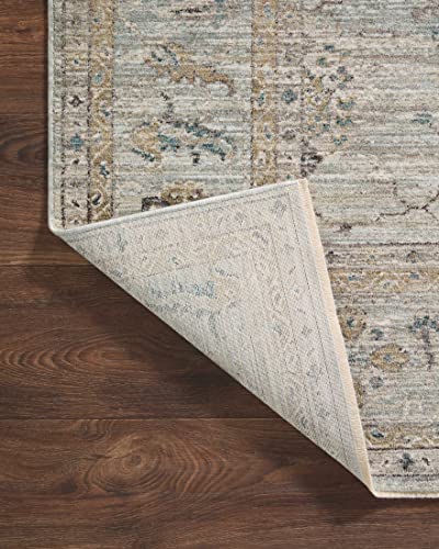 Loloi Magnolia Home by Joanna Gaines Millie Collection MIE-02 Sky/Gold 7'-10" x 10', .25" Pile Height, Area Rug