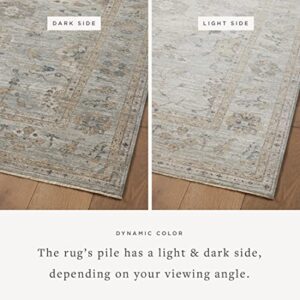 Loloi Magnolia Home by Joanna Gaines Millie Collection MIE-02 Sky/Gold 7'-10" x 10', .25" Pile Height, Area Rug