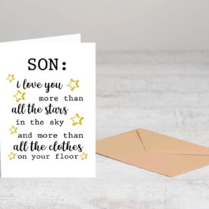 Emily gift Card For Son -Funny Card For Son -Son's Birthday Card -Teenage Son -Recycled Son Card -Joke Card For Son - Son Card -Eco Friendly Card