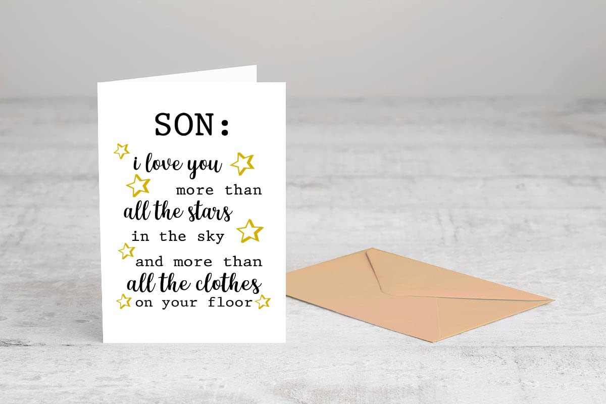 Emily gift Card For Son -Funny Card For Son -Son's Birthday Card -Teenage Son -Recycled Son Card -Joke Card For Son - Son Card -Eco Friendly Card