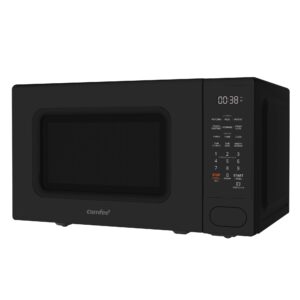 comfee cmo-c20m1wb countertop microwave oven, 0.7 cu.ft small microwave with 11 power levels,turntable reset function, speedy cooking, weight/time defrost, memory function, children lock, 700w